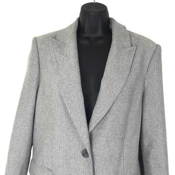 Aritzia Wilfred Grey Herringbone Print Wool Cashmere Blend Size S - Picture 4 of 8